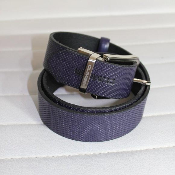 Climber Leather Purple Belt  5 holes Stainless Steel Buckle Turkey 39" - Picture 3 of 9